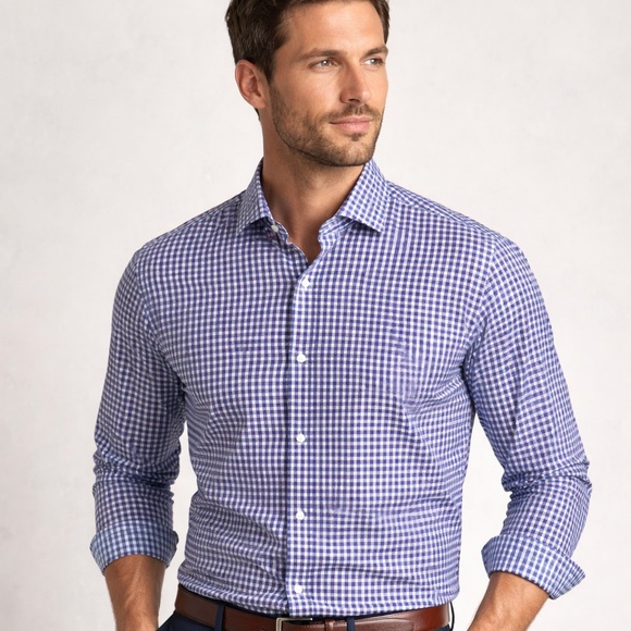 Mizzen+Main Other - Mizzen & Main Button Down Shirt Size Medium Tall Purple Plaid Performance Office